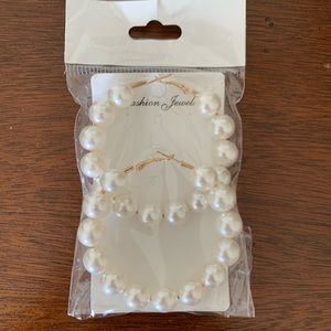 New pearl hoop earrings